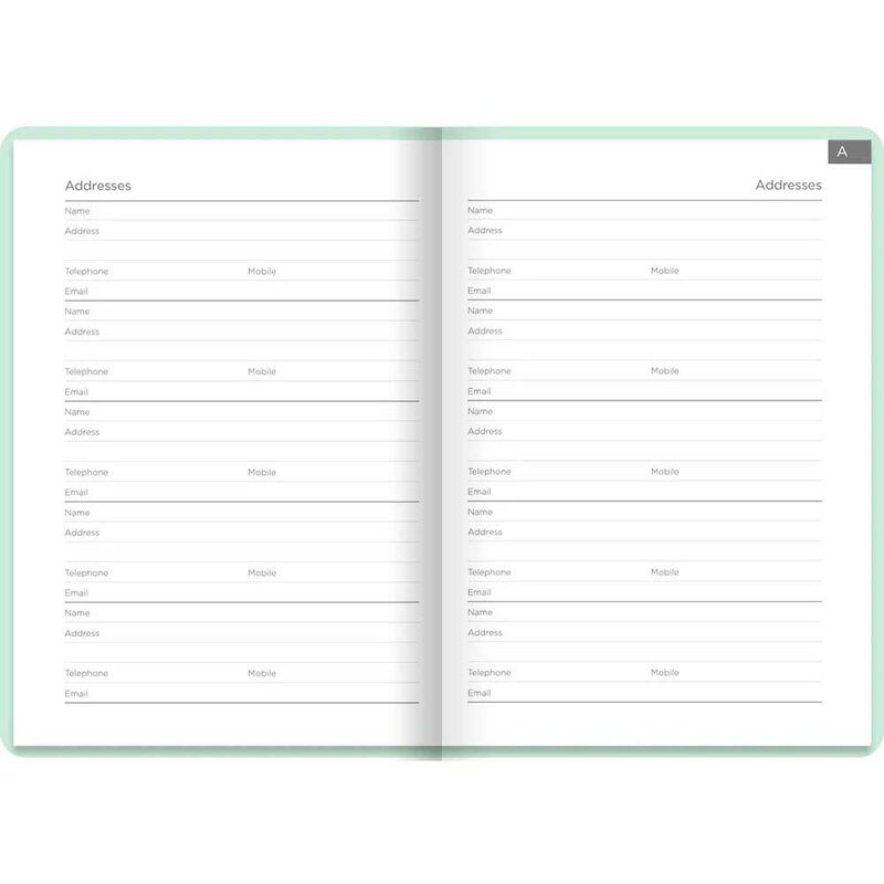 Letts of London Pastel A6 Address Book - Duck Egg image number 1